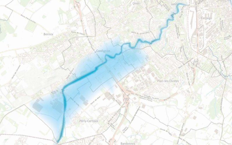 Ville d'Onex - carte du Vallon de l'Aire